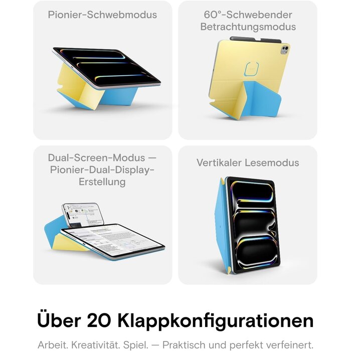 Magnetische Folio Hülle für iPad 11 Zoll - Vegan-Leder - 33% Rabatt