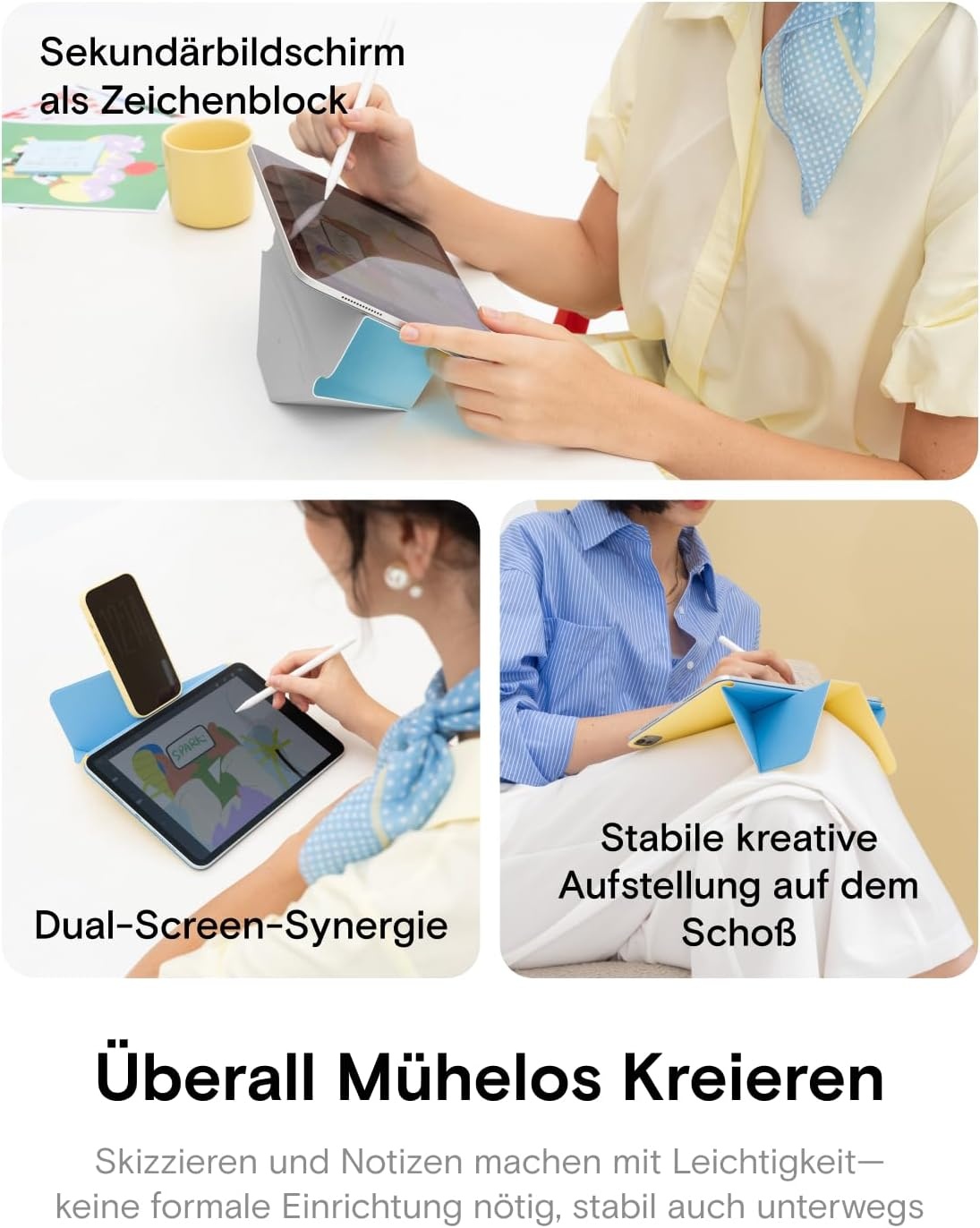 Magnetische Folio Hülle für iPad 11 Zoll - Vegan-Leder - 33% Rabatt