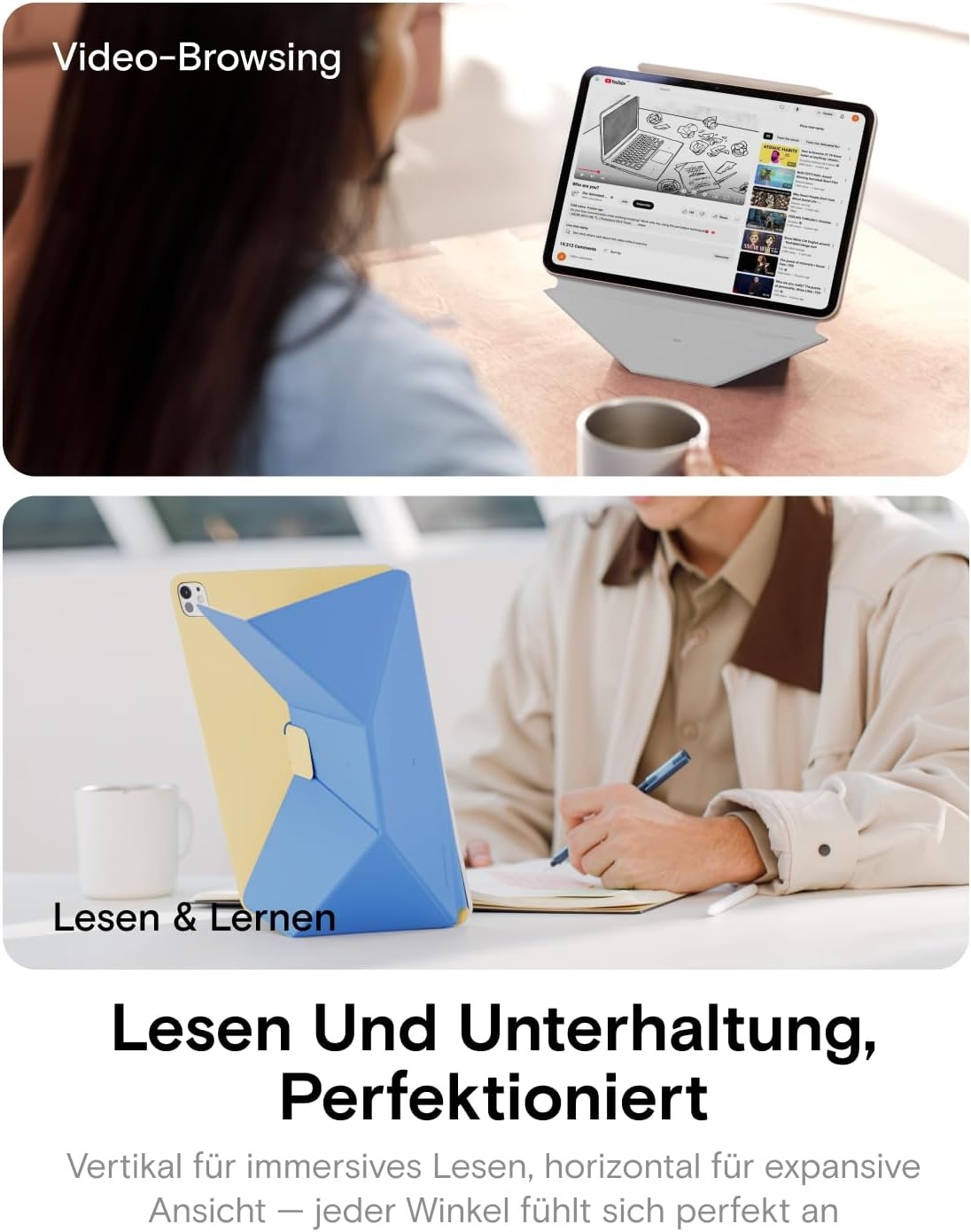 Magnetische Folio Hülle für iPad 11 Zoll - Vegan-Leder - 33% Rabatt