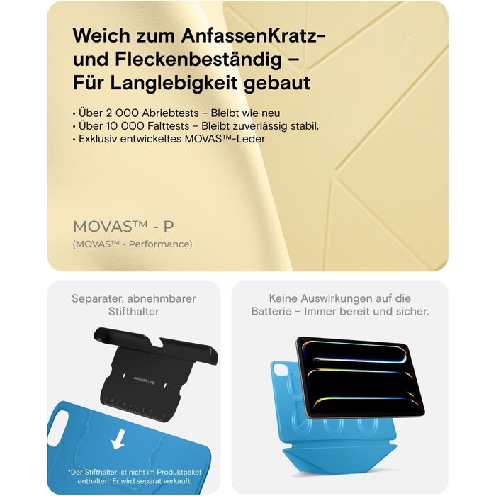 Magnetische Folio Hülle für iPad 11 Zoll - Vegan-Leder - 33% Rabatt