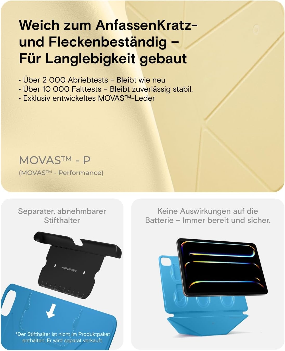 Magnetische Folio Hülle für iPad 11 Zoll - Vegan-Leder - 33% Rabatt