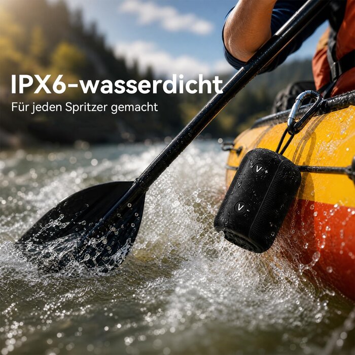 Tragbarer Bluetooth-Lautsprecher IPX6 Schwarz - 30% Rabatt