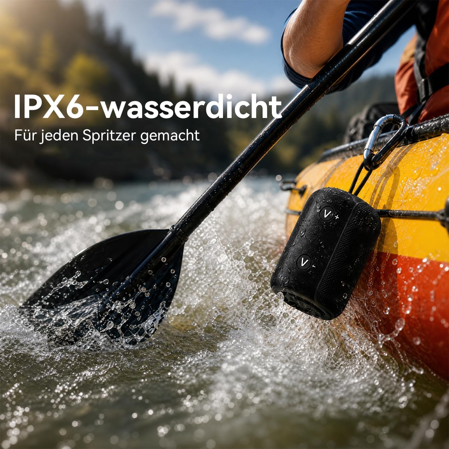 Tragbarer Bluetooth-Lautsprecher IPX6 Schwarz - 30% Rabatt