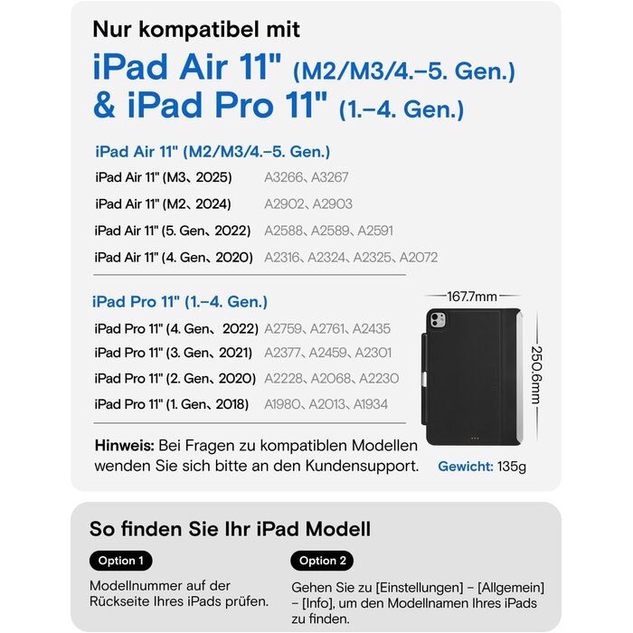 iPad Schutzhülle für 11 Zoll Modelle - 32% Rabatt - Magnetisch & Stifthalter