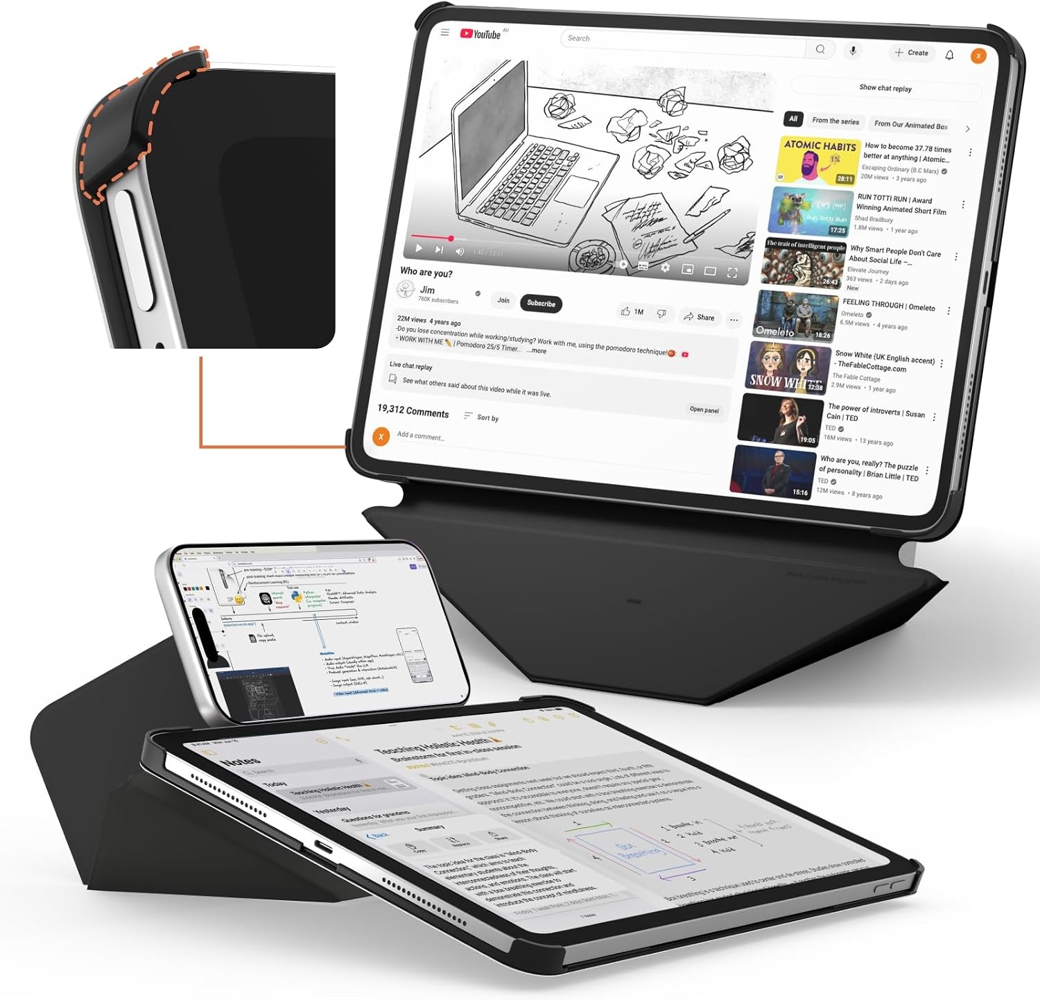 iPad Pro 11 Zoll Schutzhülle - 33% Rabatt - MOVAS-Leder Schwarz