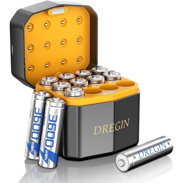 12er Set AA Lithium-Batterien 1,5V mit Ladegerät - 32% Rabatt