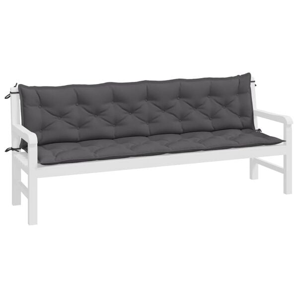Gartenbankauflagen 200x50x7 cm Anthrazit 2er Set - 34% Rabatt