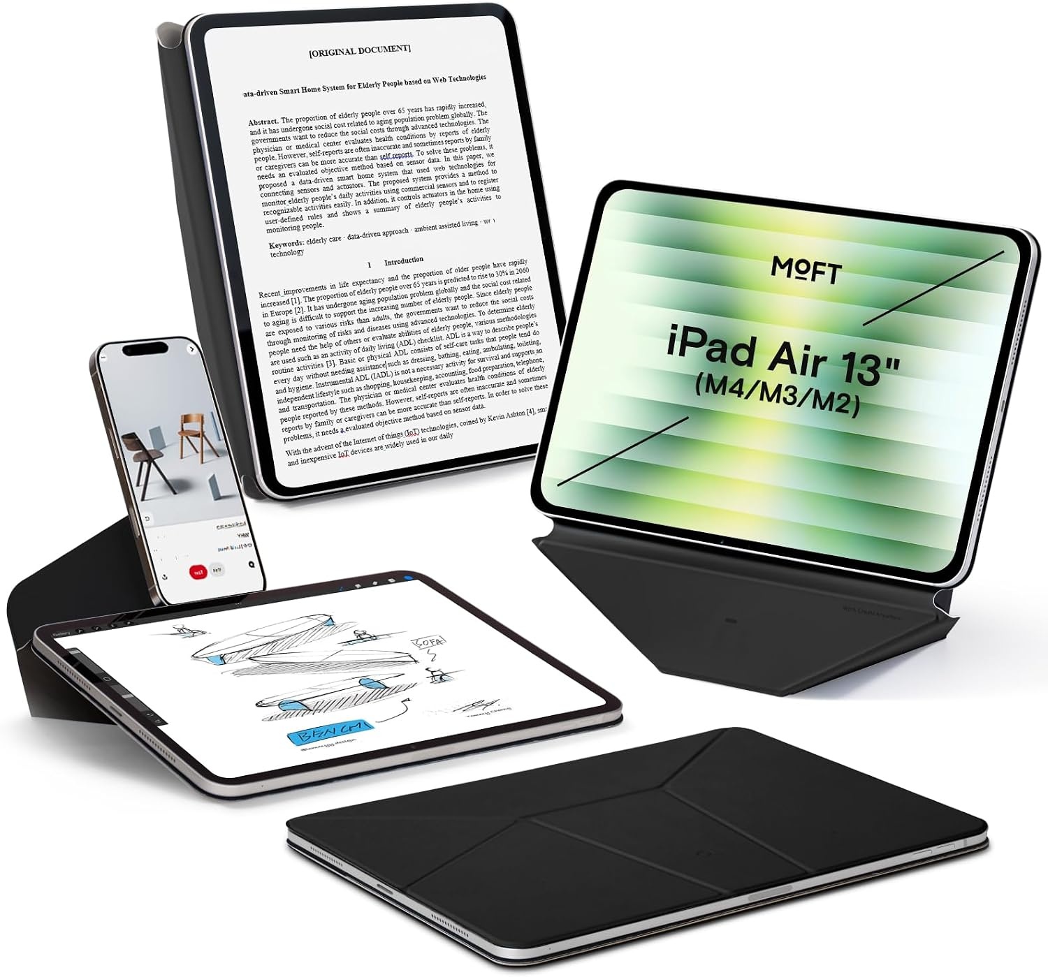 iPad Air 13 Zoll Folio-Hülle | 34% Rabatt | Magnetischer Ständer | Panna Cotta
