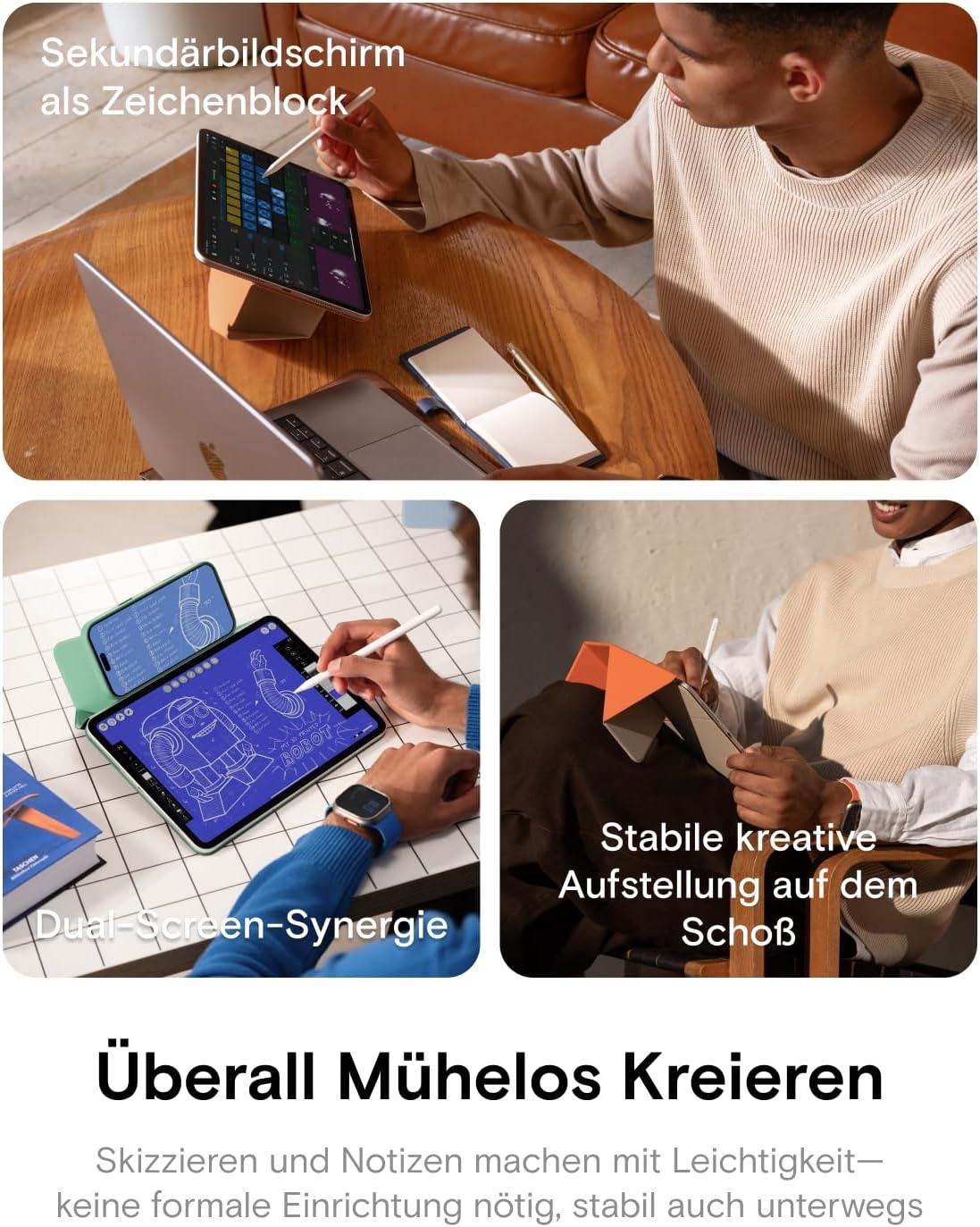 iPad Air 13 Zoll Folio-Hülle | 34% Rabatt | Magnetischer Ständer | Panna Cotta