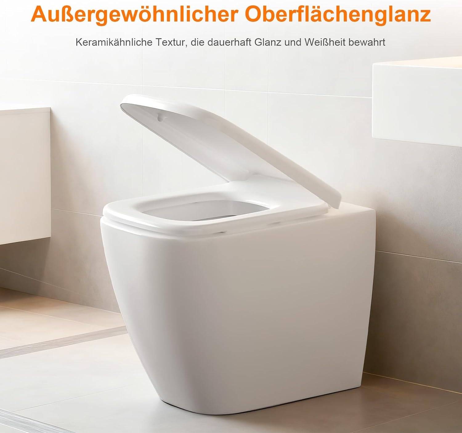 Quadratischer Toilettensitz mit Absenkautomatik - 32% Rabatt