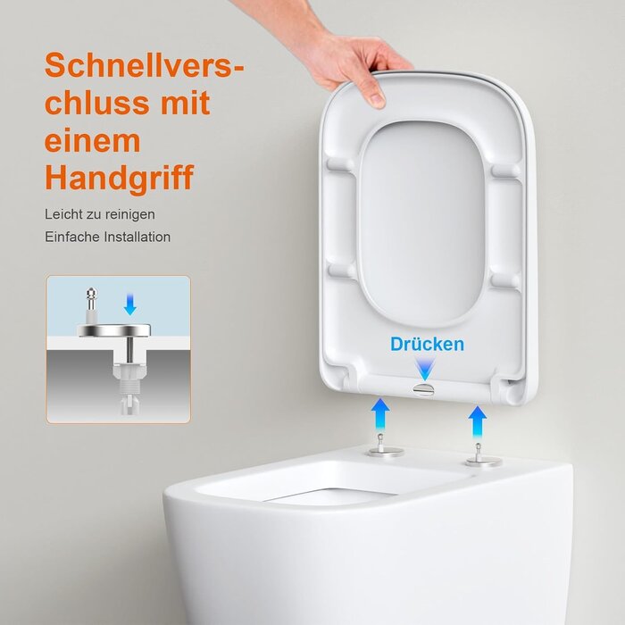Quadratischer Toilettensitz mit Absenkautomatik - 32% Rabatt