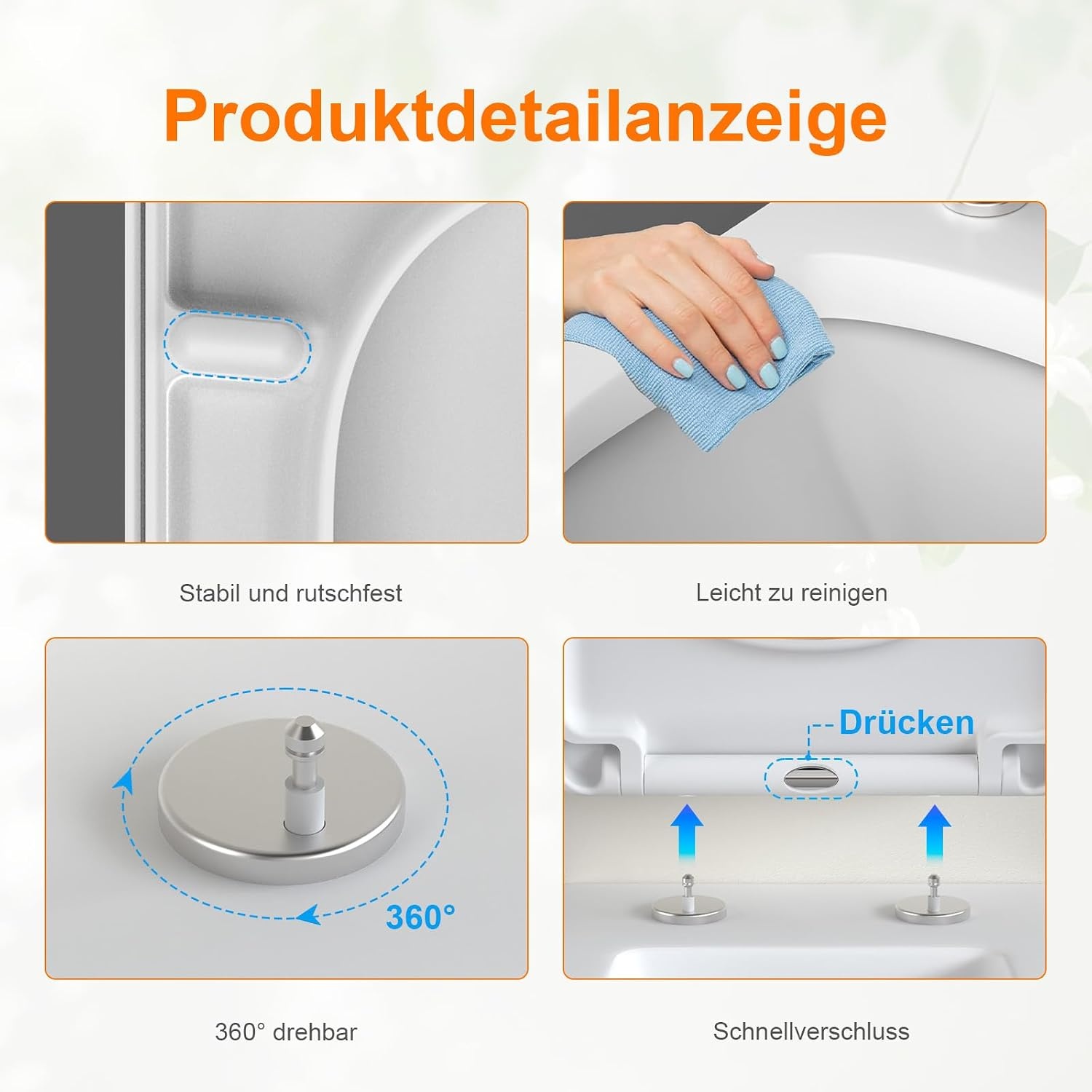 Quadratischer Toilettensitz mit Absenkautomatik - 32% Rabatt