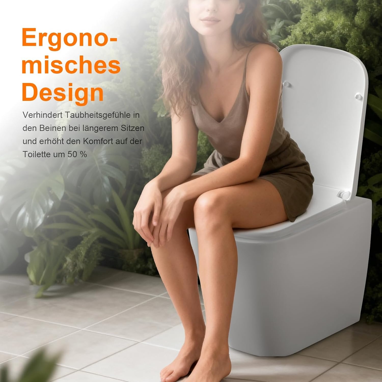 Quadratischer Toilettensitz mit Absenkautomatik - 32% Rabatt