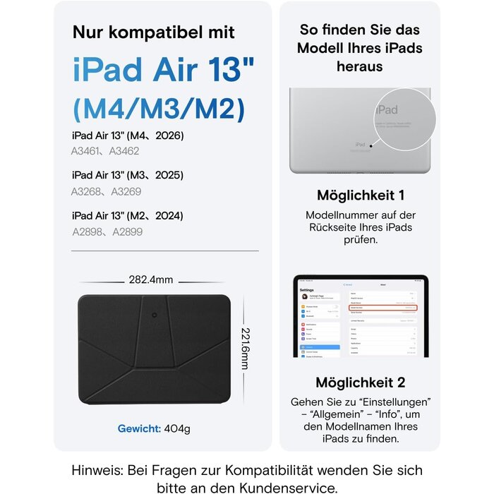 iPad Air 13 Zoll Folio-Hülle Schwarz - 34% Rabatt - Magnetisch & Flexibel