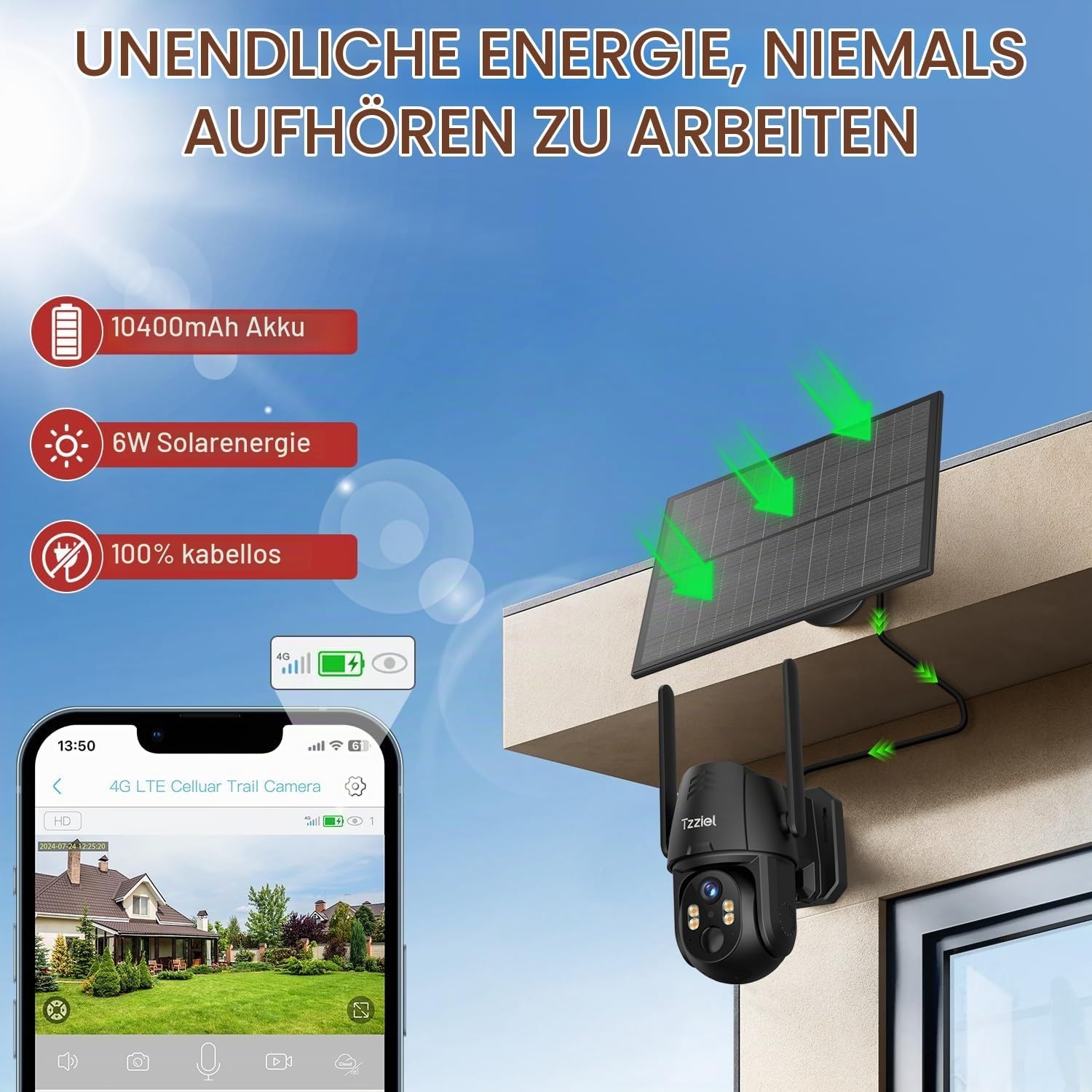4G Überwachungskamera 1080p Außenbereich inkl. 32GB Speicher - 32% Rabatt