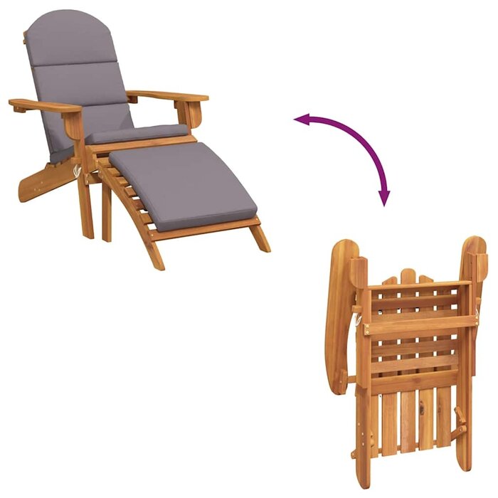 Adirondack Gartenstuhl Akazienholz mit Fußstütze - 35% Rabatt