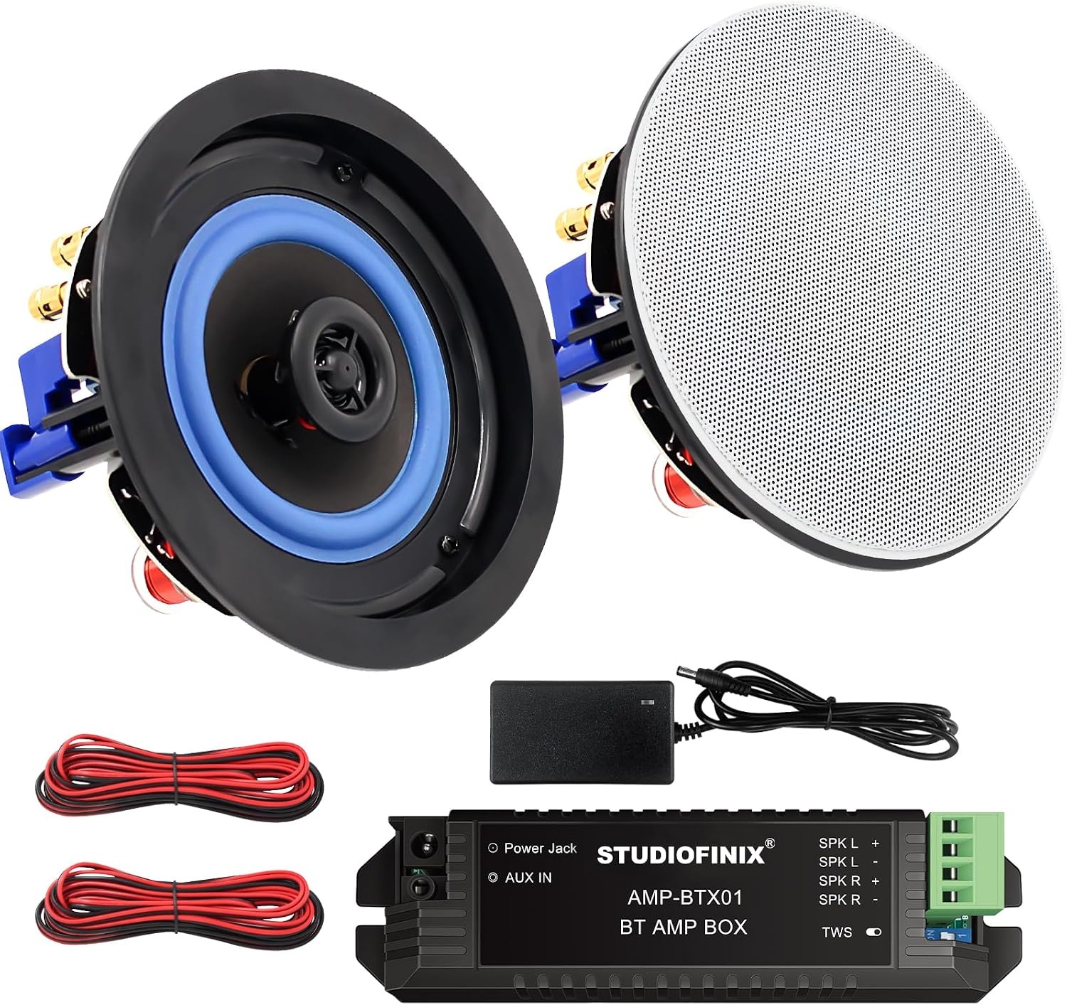 2er-Set 10,2 cm Deckenlautsprecher, 160W, Bluetooth, wasserdicht - 34% Rabatt