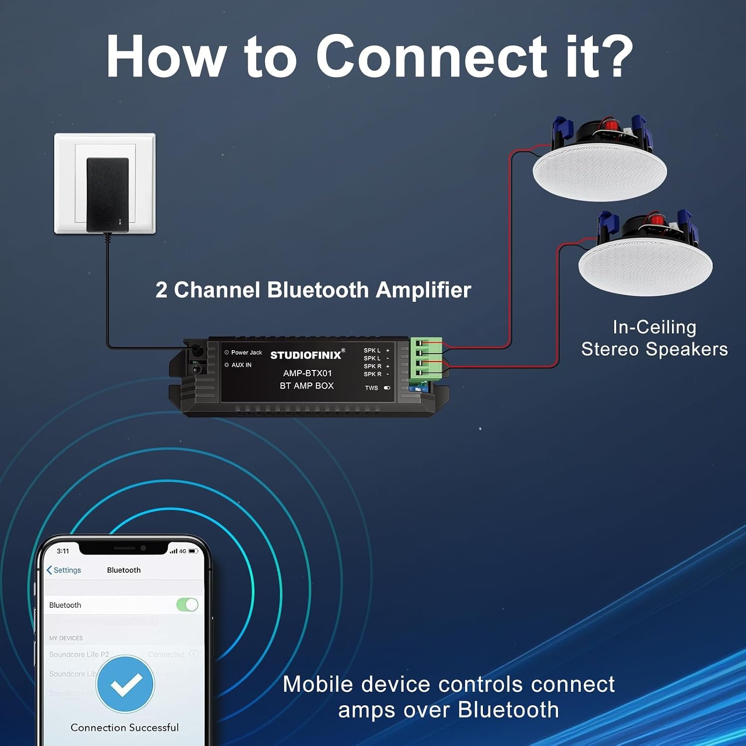 2er-Set 10,2 cm Deckenlautsprecher, 160W, Bluetooth, wasserdicht - 34% Rabatt
