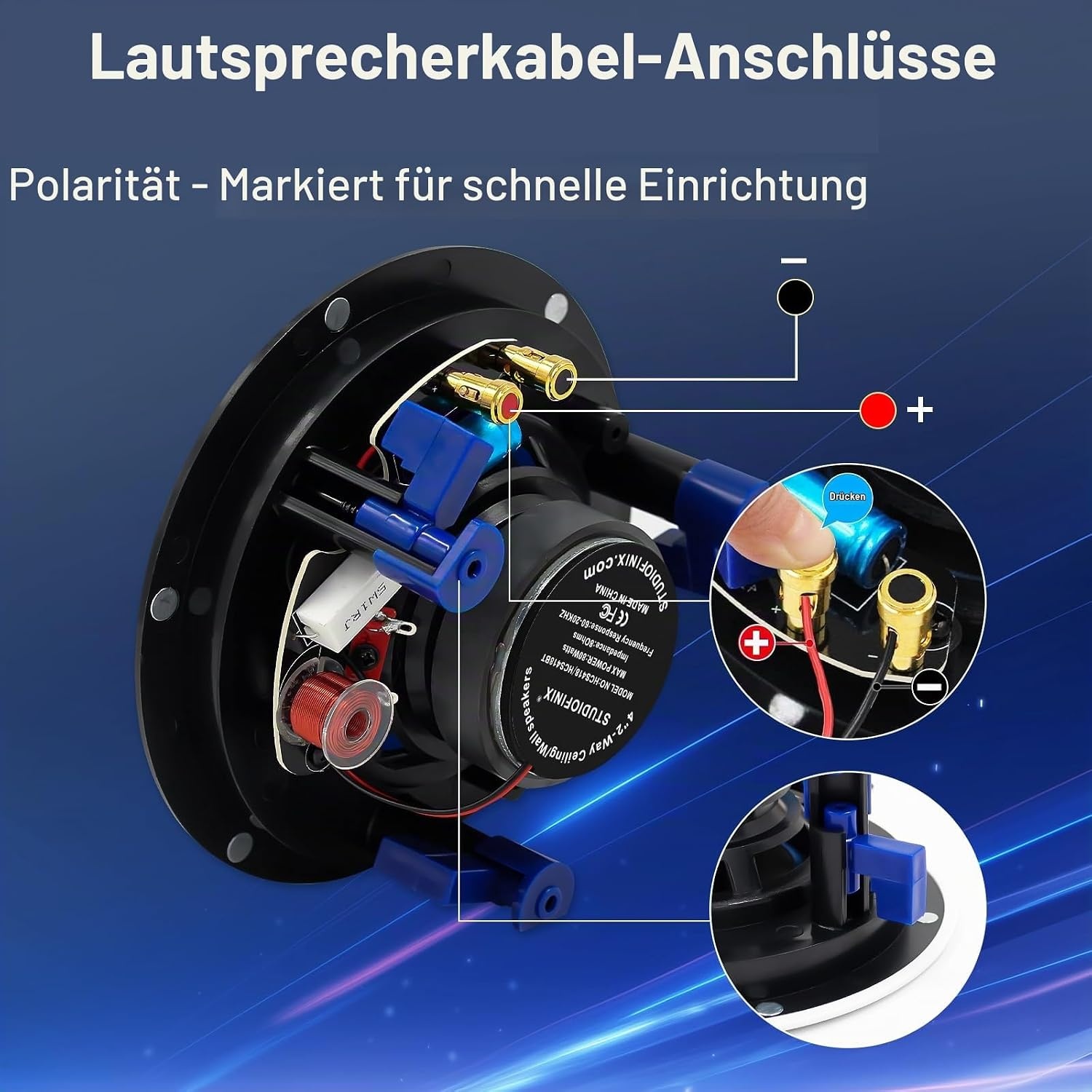 2er-Set 10,2 cm Deckenlautsprecher, 160W, Bluetooth, wasserdicht - 34% Rabatt