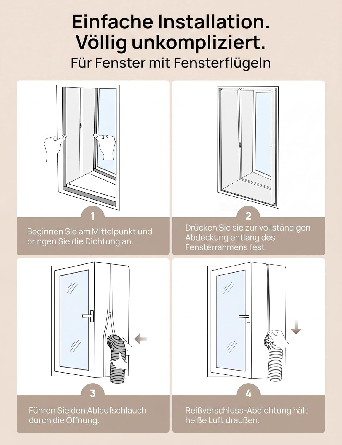 Fensterabdichtung für Klimageräte 400 cm - 30% Rabatt