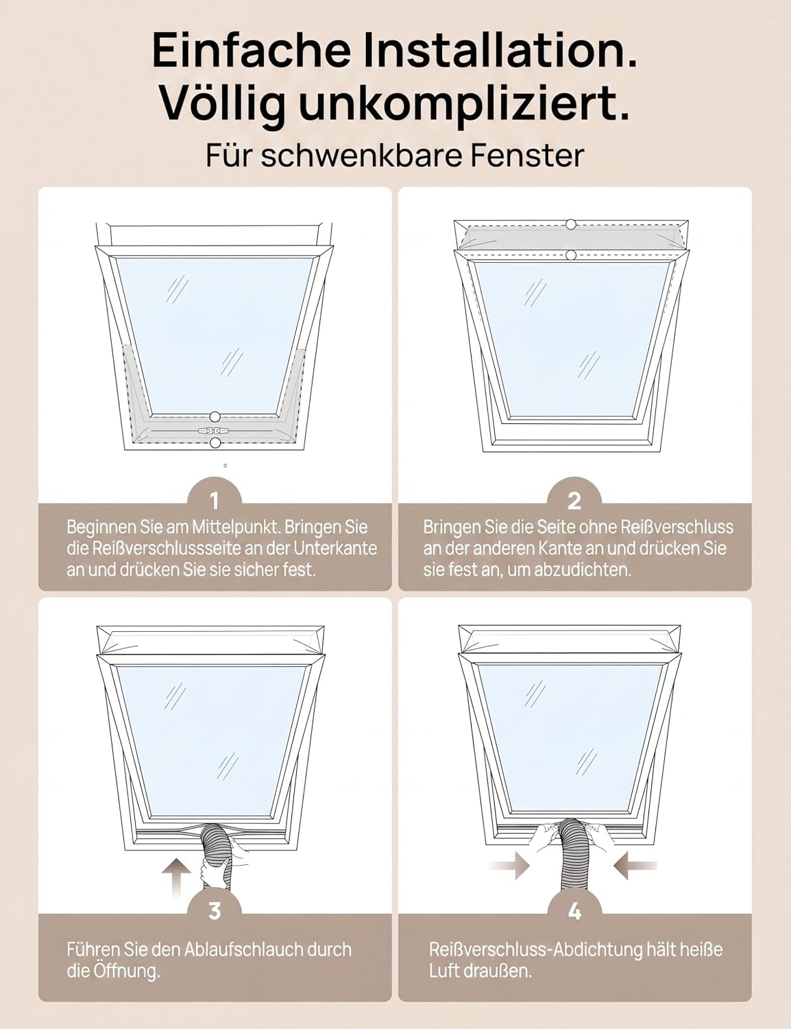 Fensterabdichtung für Klimageräte 400 cm - 30% Rabatt