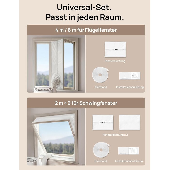 Fensterabdichtung für Klimageräte 400 cm - 30% Rabatt