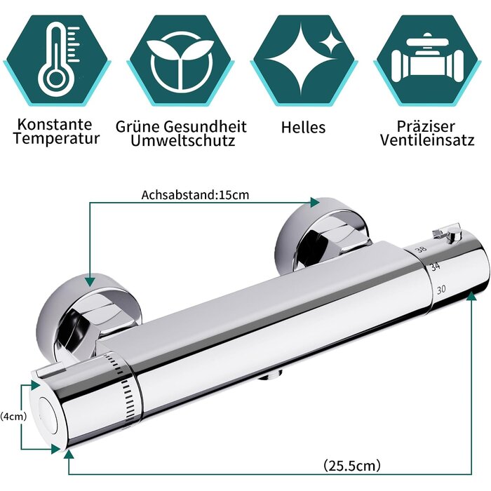 Thermostatische Duscharmatur Chrom S - 33% Rabatt