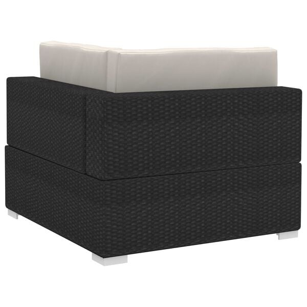 Modulares Ecksofa-Set Rattan Schwarz - 34% Rabatt - Ausgepackt & Neuwertig