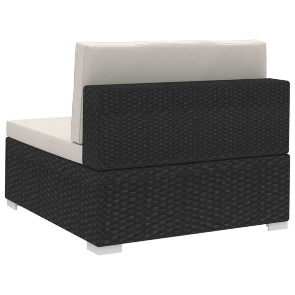 Modulares Ecksofa-Set Rattan Schwarz - 34% Rabatt - Ausgepackt & Neuwertig