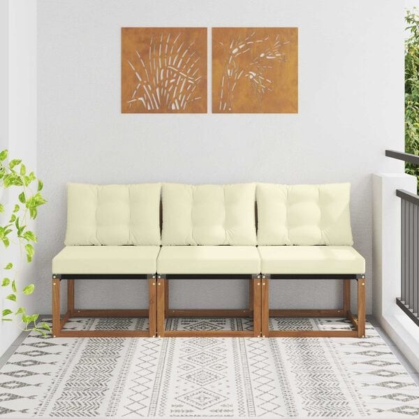 3-teiliges Lounge-Mittelsofa aus Akazienholz - 34% Rabatt