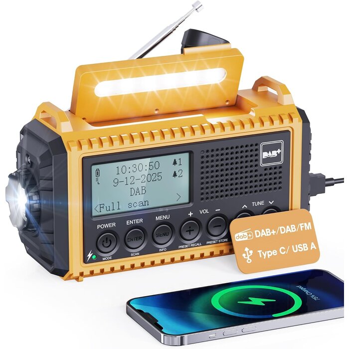 DAB+ FM Outdoor-Radio, 5000mAh, Groen zwart, S, 33% Rabatt