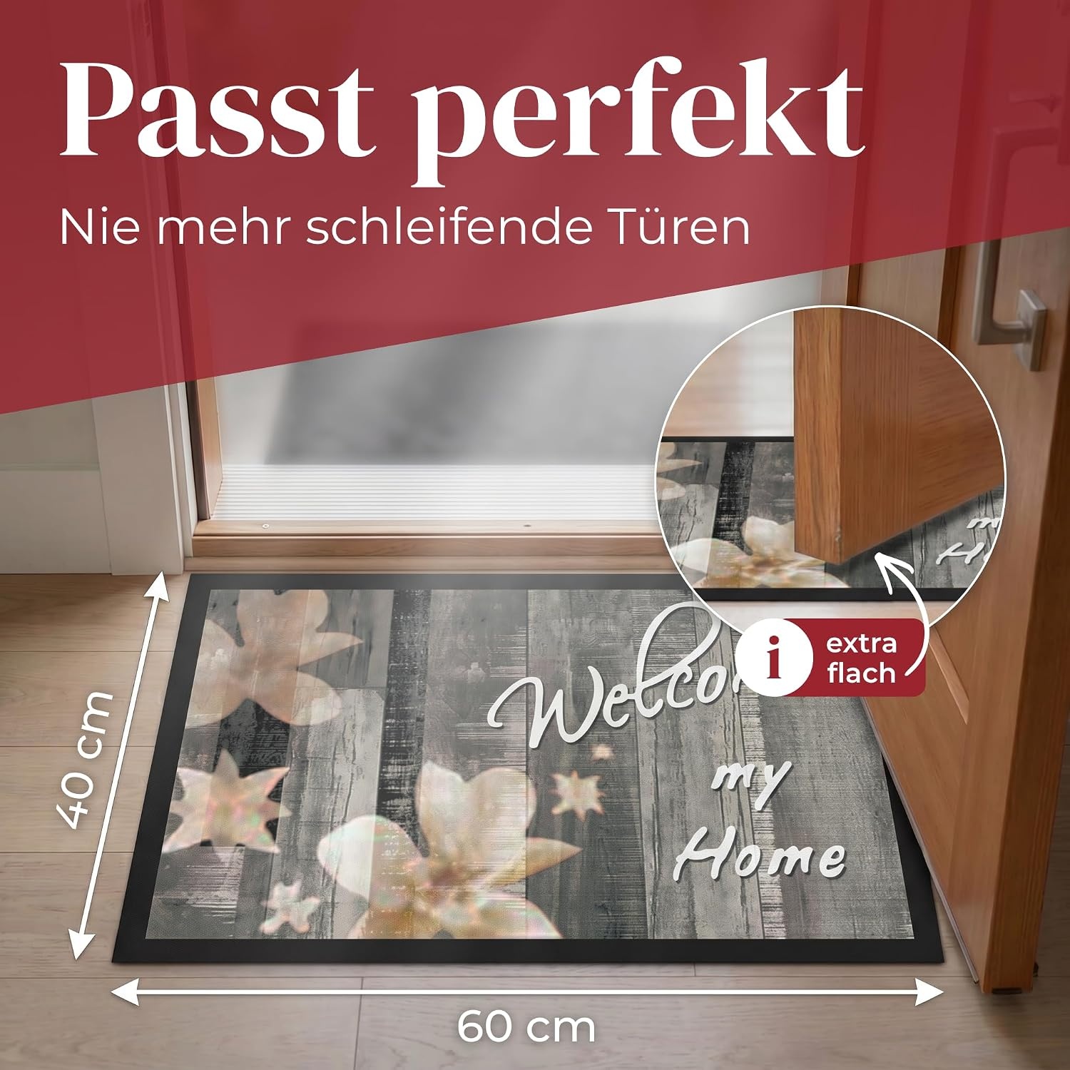 Fußmatte Welcome 40x60 cm - Schmutzfangmatte rutschfest - 29% Rabatt