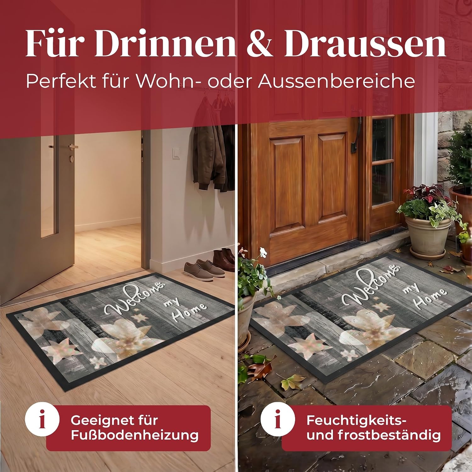 Fußmatte Welcome 40x60 cm - Schmutzfangmatte rutschfest - 29% Rabatt