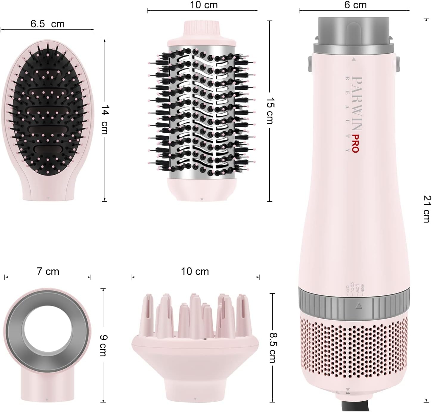 4-in-1 Warmluftbürste Ionen-Technologie, 1000W, Rosa - 33% Rabatt