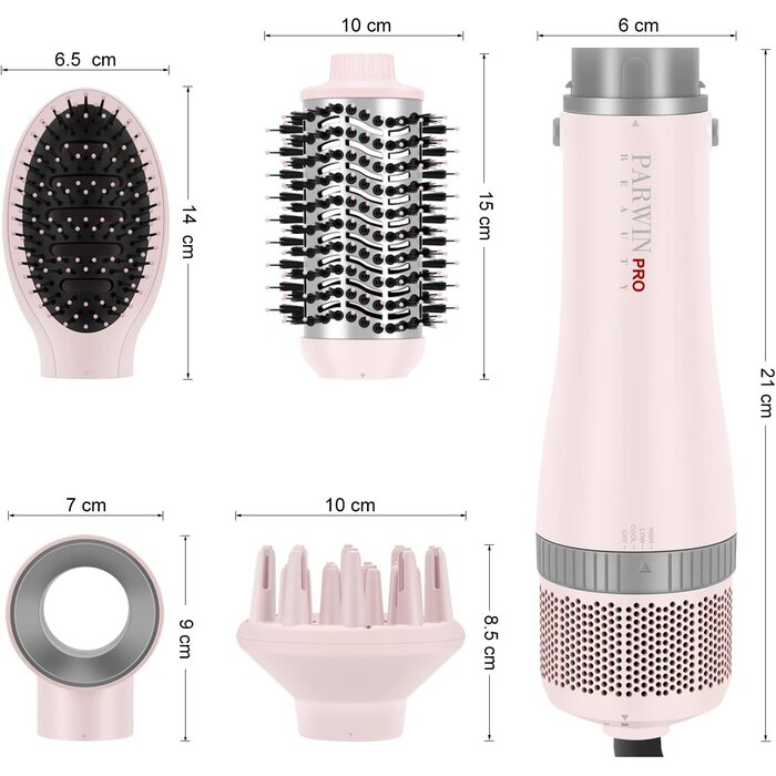4-in-1 Warmluftbürste Ionen-Technologie, 1000W, Rosa - 33% Rabatt