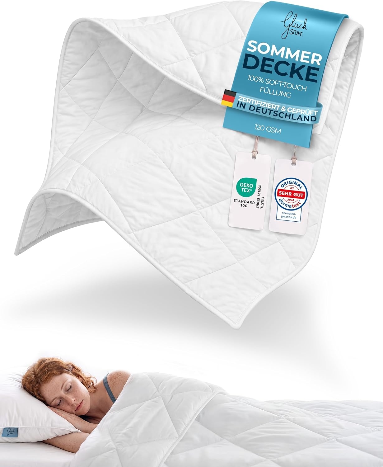 Leichte Sommerdecke 200x200 cm - Mikrofaser - 32% Rabatt