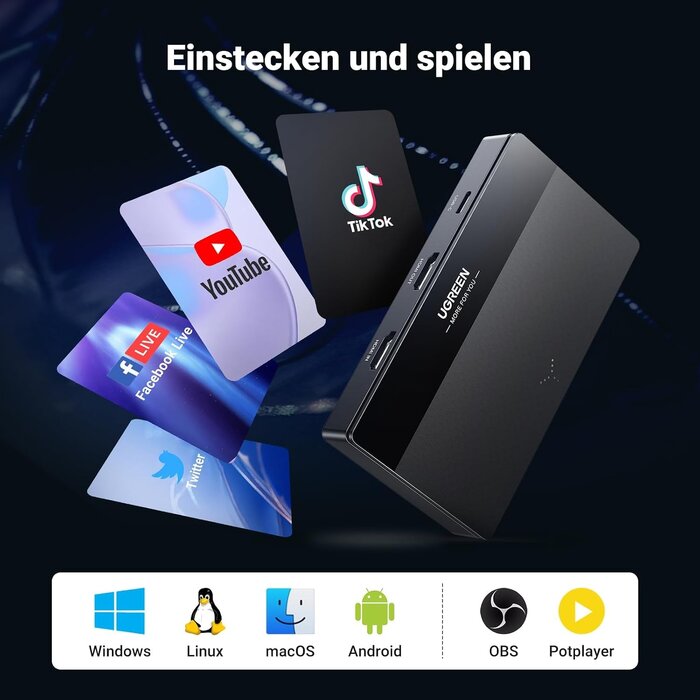 Video Capture Card HDMI 4K 1080P Schwarz S - 31% Rabatt