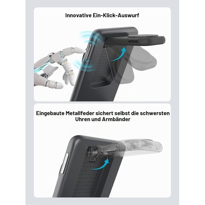3-in-1 Magnet-Ladegerät, Klappbar, Donker grijs, Größe S, 32% Rabatt