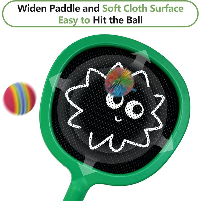 Badminton-Racket-Set Kinder, S, grün-orange-schwarz, 30% Rabatt