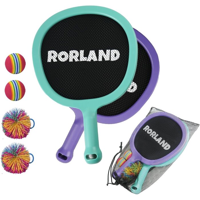 Badminton-Racket-Set Kinder, S, grün-orange-schwarz, 30% Rabatt