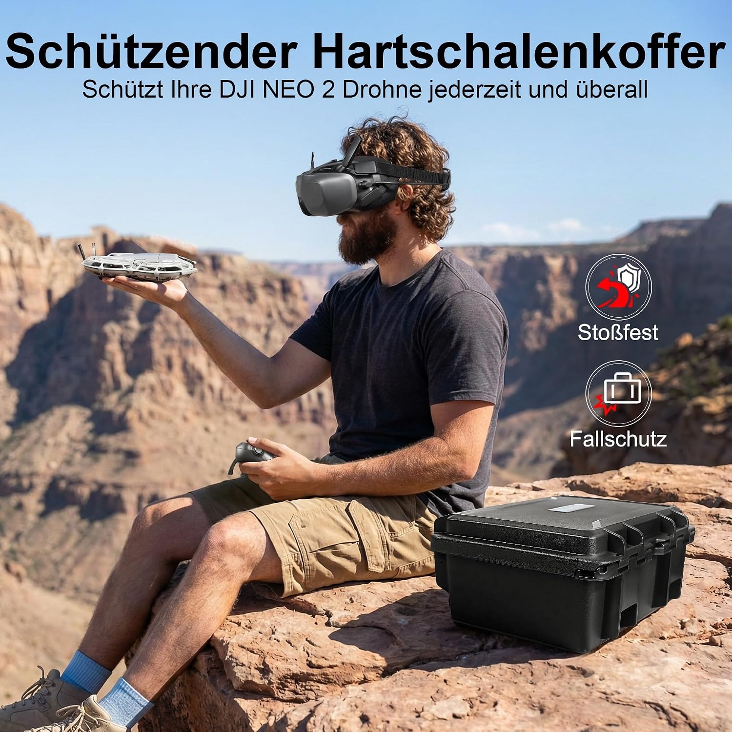 Wasserdichter Hartschalenkoffer für DJI Neo 2, Größe M, Grau - 28% Rabatt
