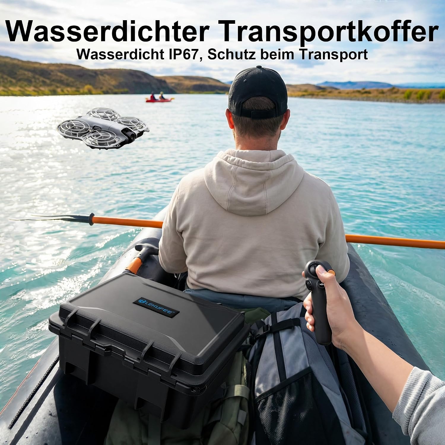 Wasserdichter Hartschalenkoffer für DJI Neo 2, Größe M, Grau - 28% Rabatt