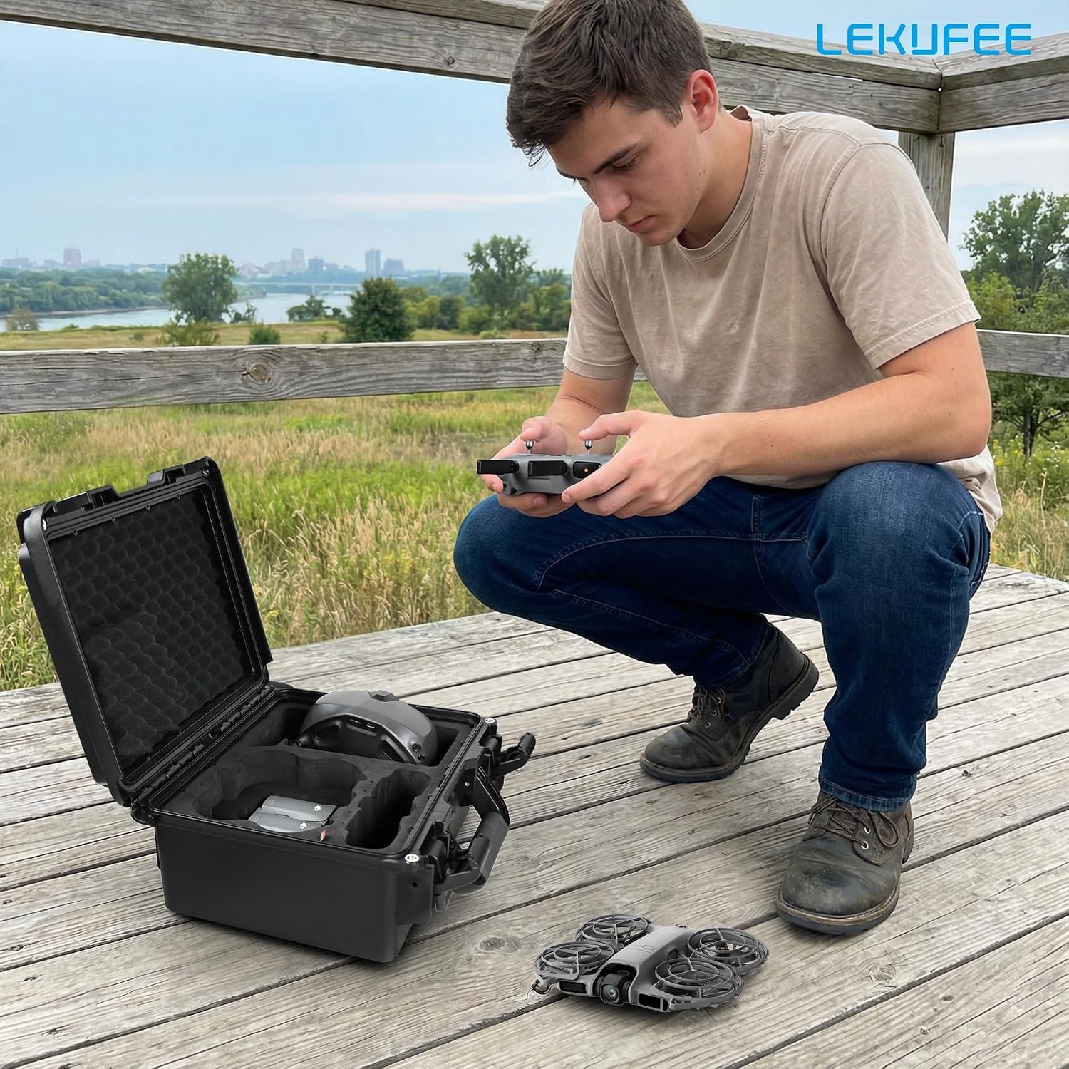 Wasserdichter Hartschalenkoffer für DJI Neo 2, Größe M, Grau - 28% Rabatt
