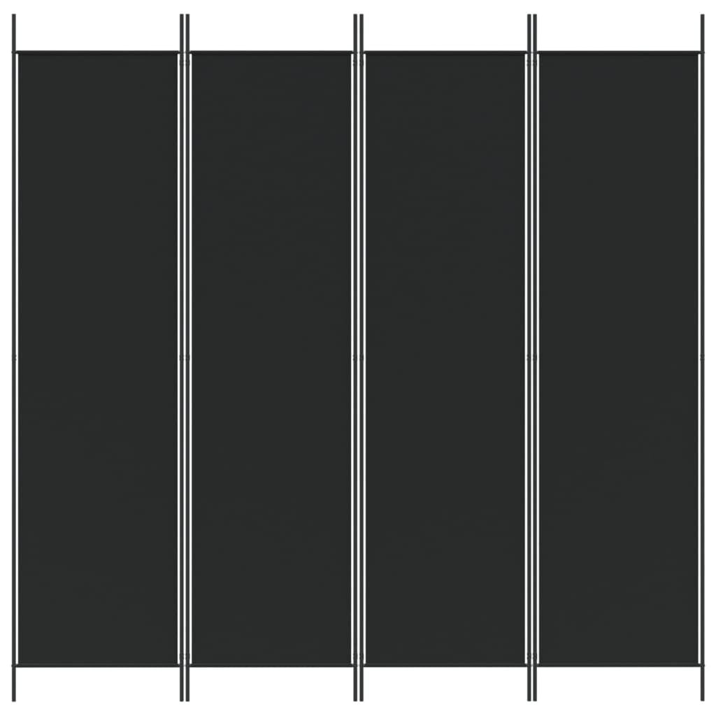 Raumteiler 4 Paneele 200x200 cm Schwarz - 32% Rabatt