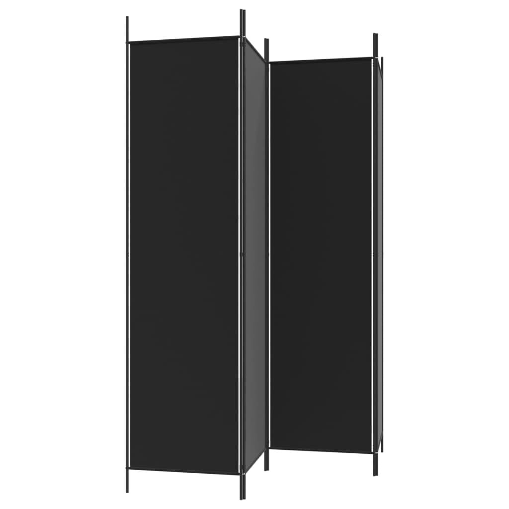 Raumteiler 4 Paneele 200x200 cm Schwarz - 32% Rabatt