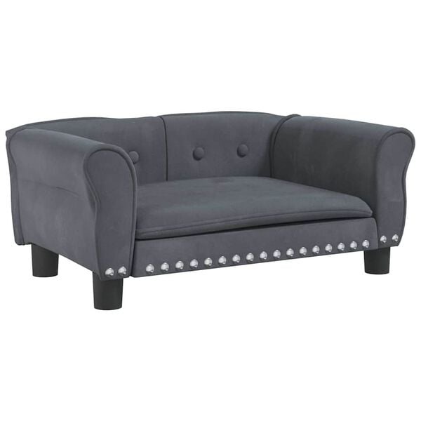 Hundesofa aus Samt, Dunkelgrau, 70x45x30 cm - 34% Rabatt