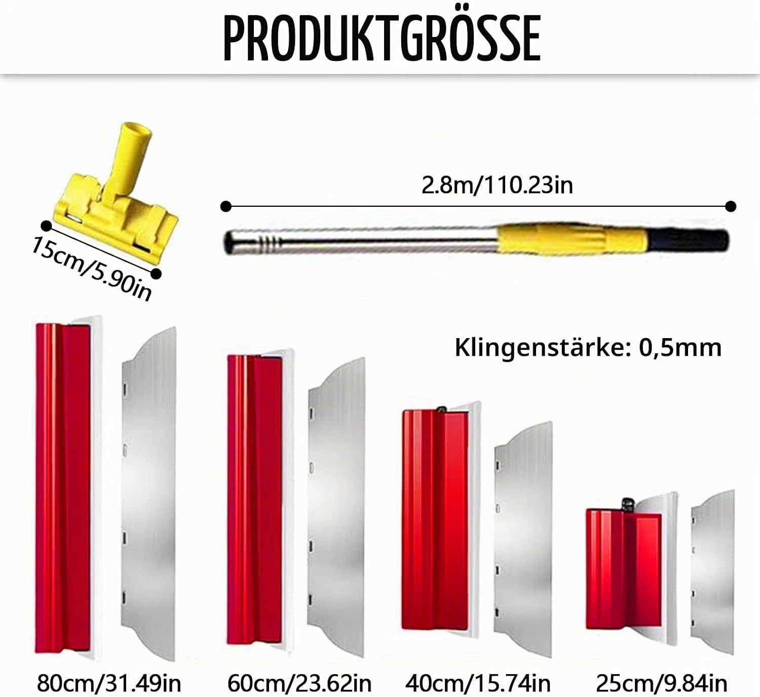 11-tlg. Profi-Spachtelset mit Teleskopstiel | 33% Rabatt | Edelstahlklingen