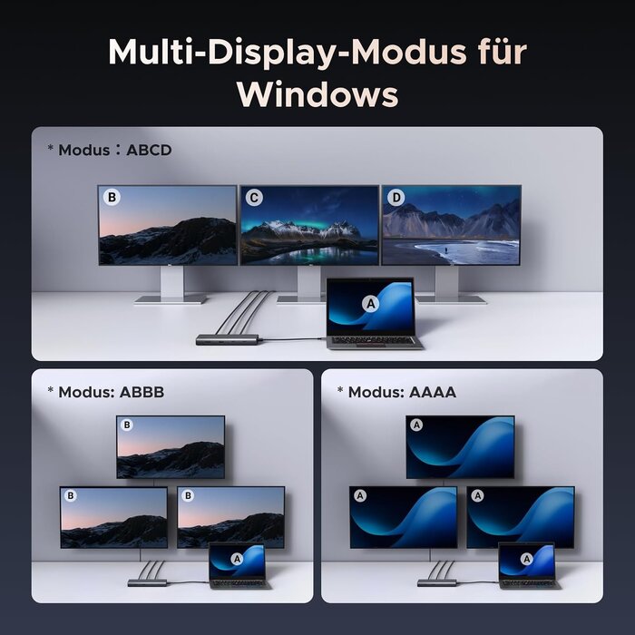 8-in-1 USB-C Dockingstation, Grau, Größe S - 27% Rabatt