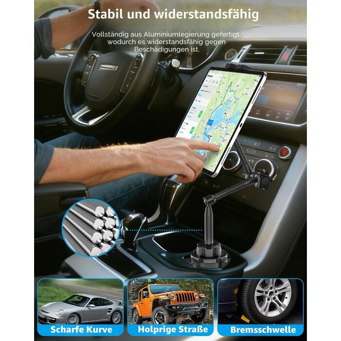 Tablet-Halterung für Getränkehalter, 360° drehbar - 33% Rabatt