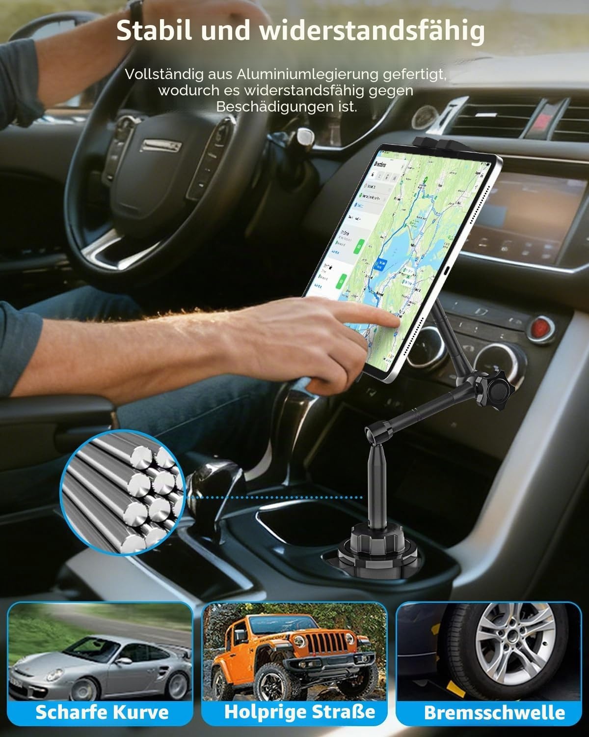 Tablet-Halterung für Getränkehalter, 360° drehbar - 33% Rabatt